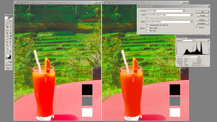 Real time 7 colors print preview using Photoshop with ICC_Profile_Convertor application