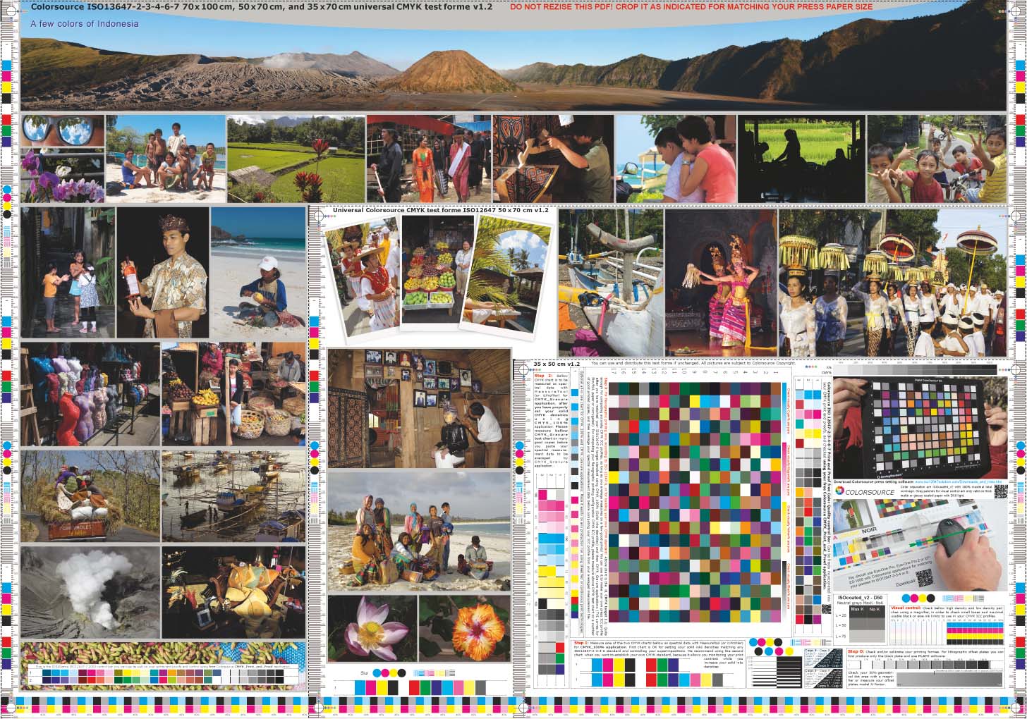 Colorsource 100 x 70 cm, 70 x 50 cm and 50 x 35 cm universal CMYK test form